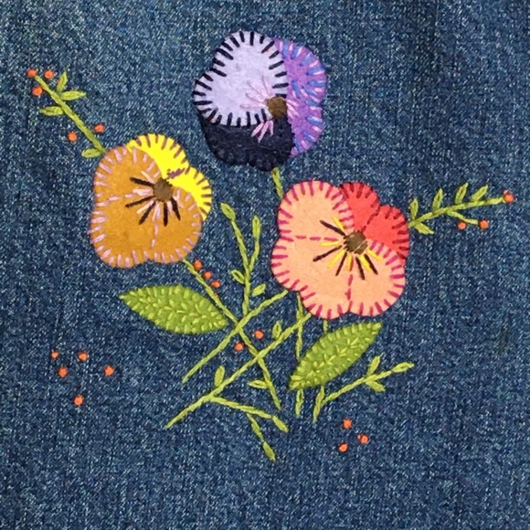 Vintage DKNY JEANS high waisted embroidery hippie - Picture 7 of 16